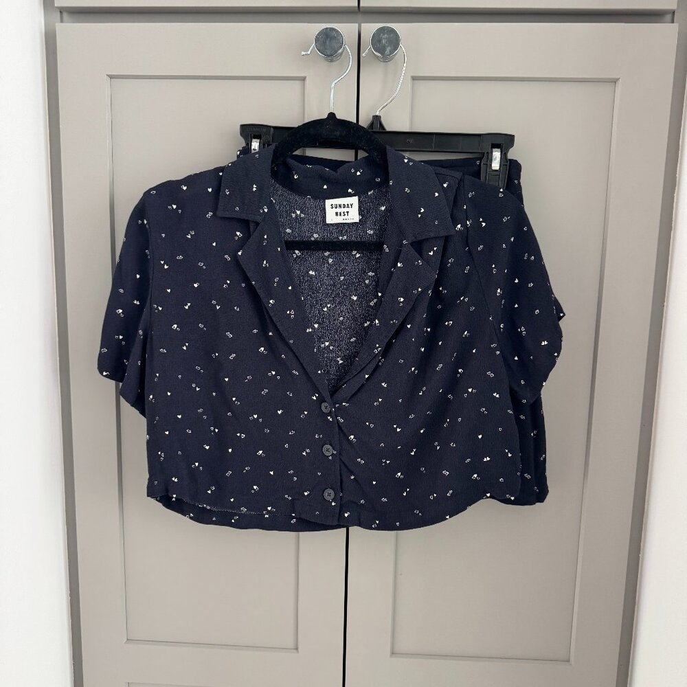 Aritzia Sunday Best Button Up & Skirt Set - S